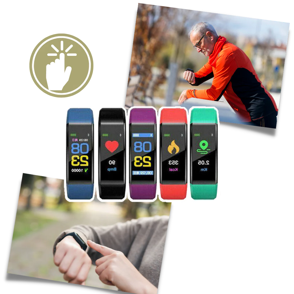 Seniorvenlig Smartwatch med Sundhedsovervågningsfunktioner