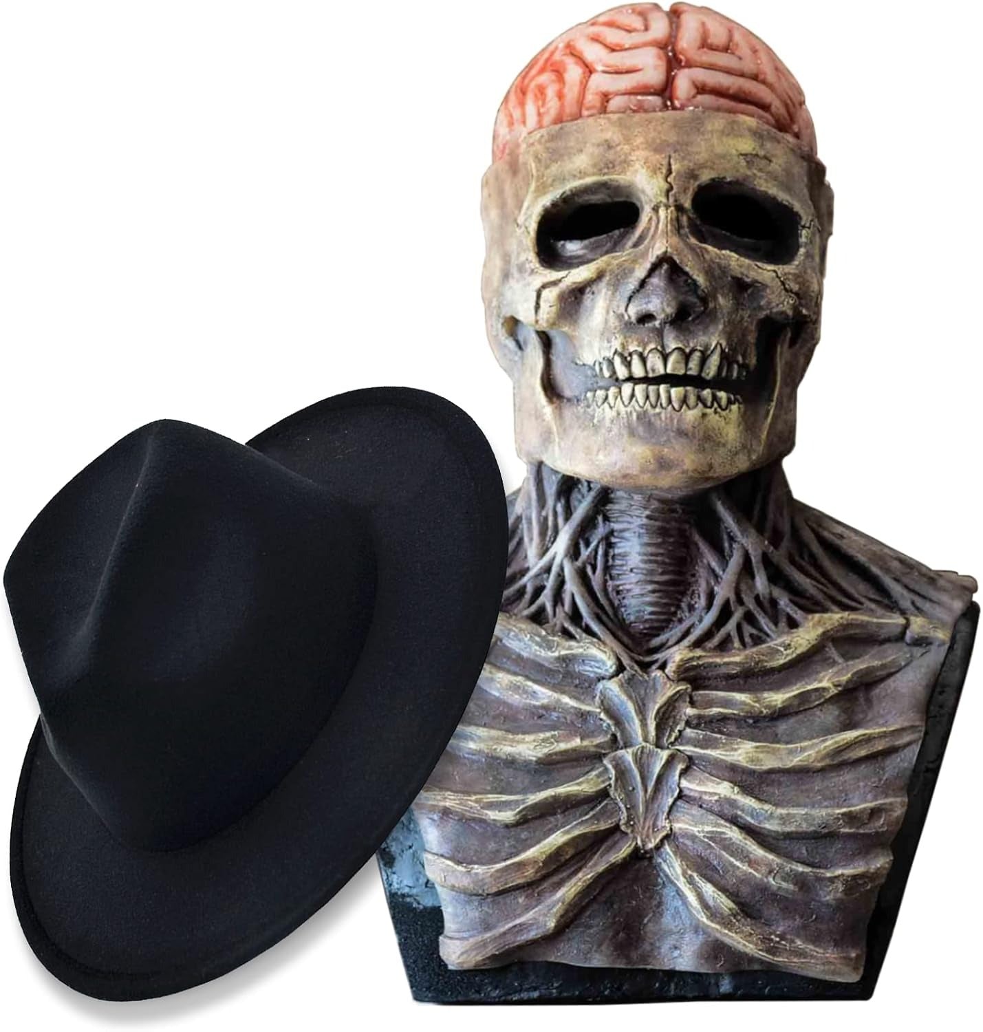 Skeletmaske: Realistisk Skræmmende Skelet Halloween Maske Kostume