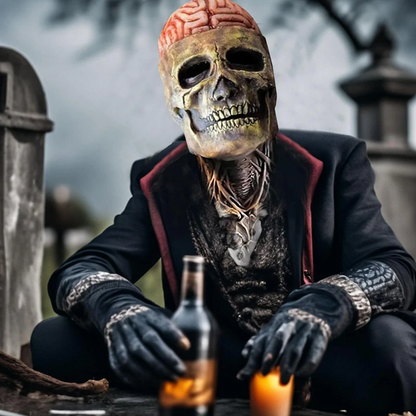 Skeletmaske: Realistisk Skræmmende Skelet Halloween Maske Kostume