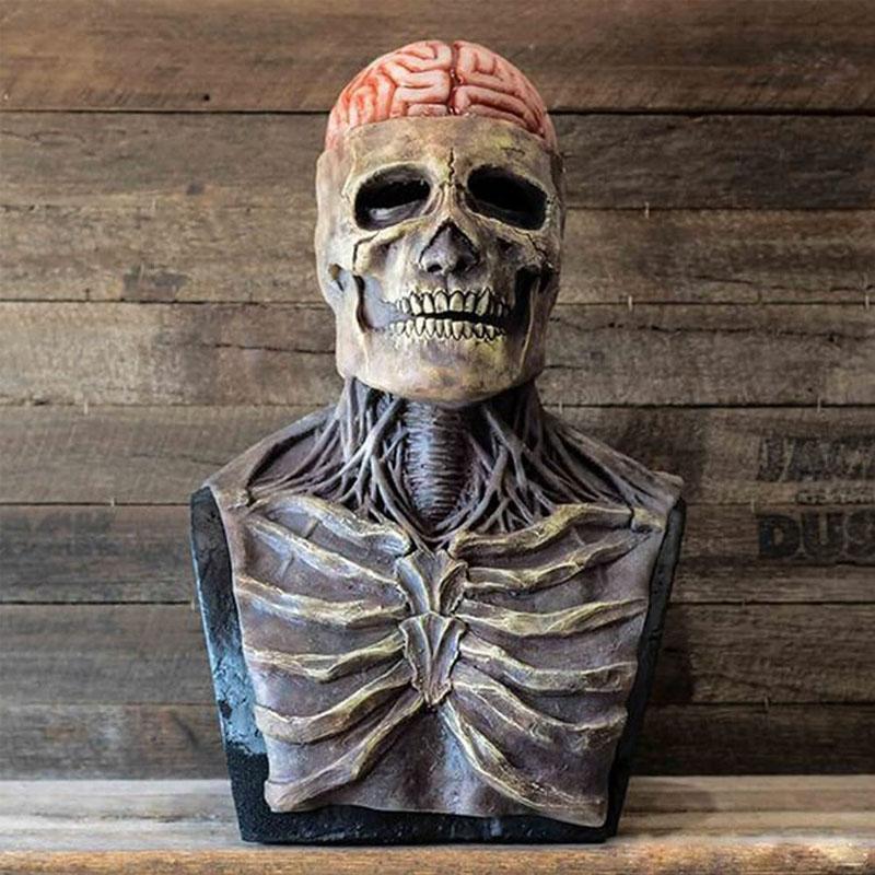 Skeletmaske: Realistisk Skræmmende Skelet Halloween Maske Kostume
