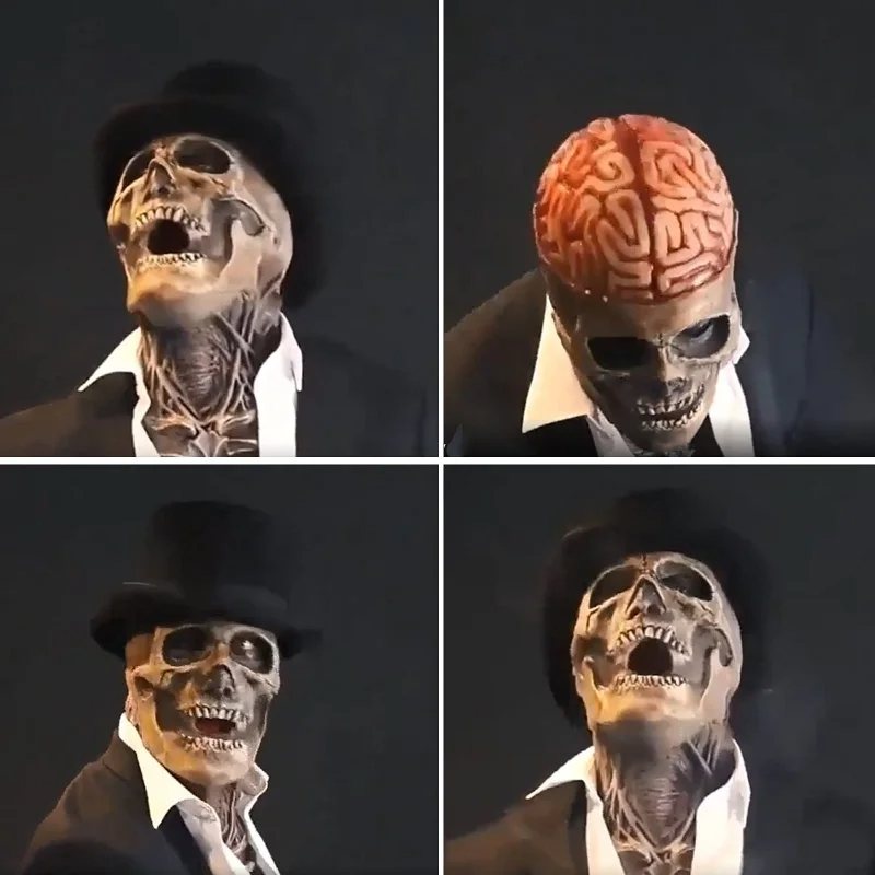 Skeletmaske: Realistisk Skræmmende Skelet Halloween Maske Kostume
