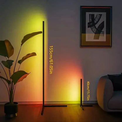 Slank RGB Hjørnelampe med Fjernbetjening - Moderne Belysning