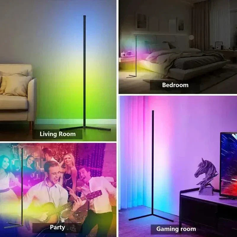 Slank RGB Hjørnelampe med Fjernbetjening - Moderne Belysning