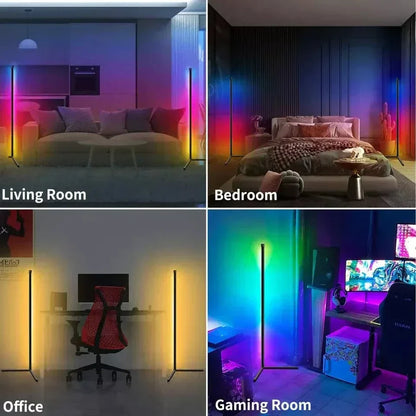 Slank RGB Hjørnelampe med Fjernbetjening - Moderne Belysning