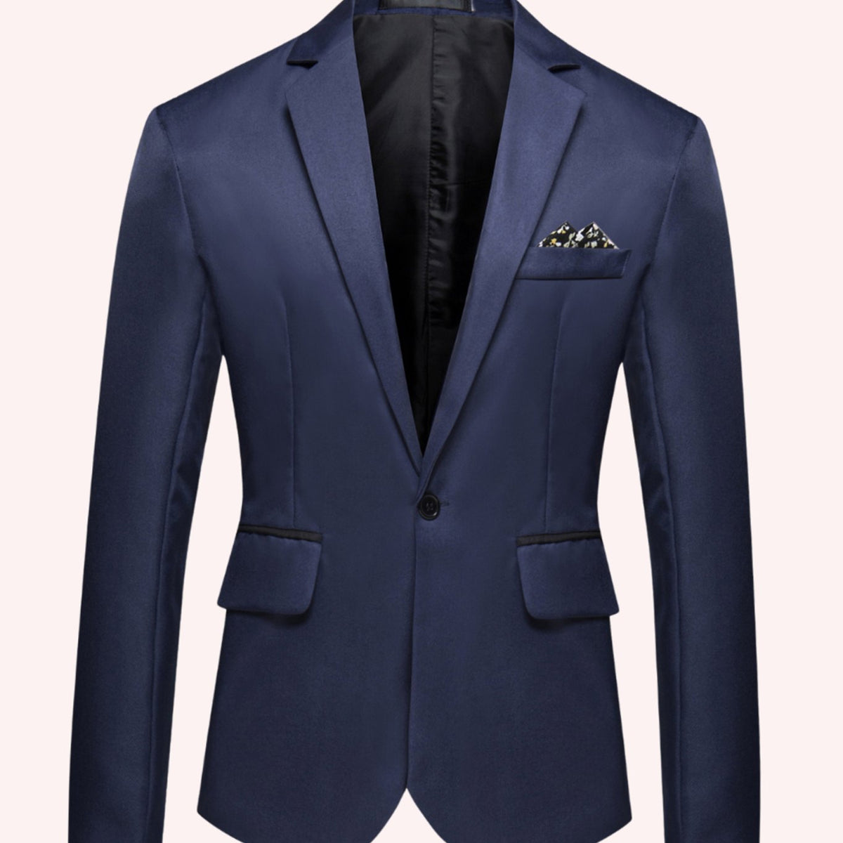 Slim-fit businessblazer med én knap og hakrevers til mænd