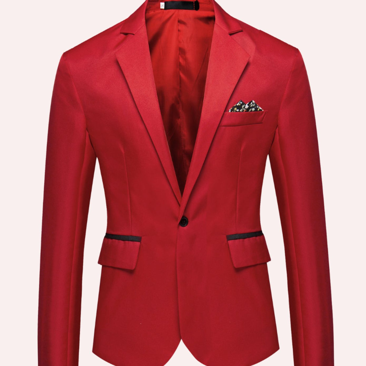 Slim-fit businessblazer med én knap og hakrevers til mænd