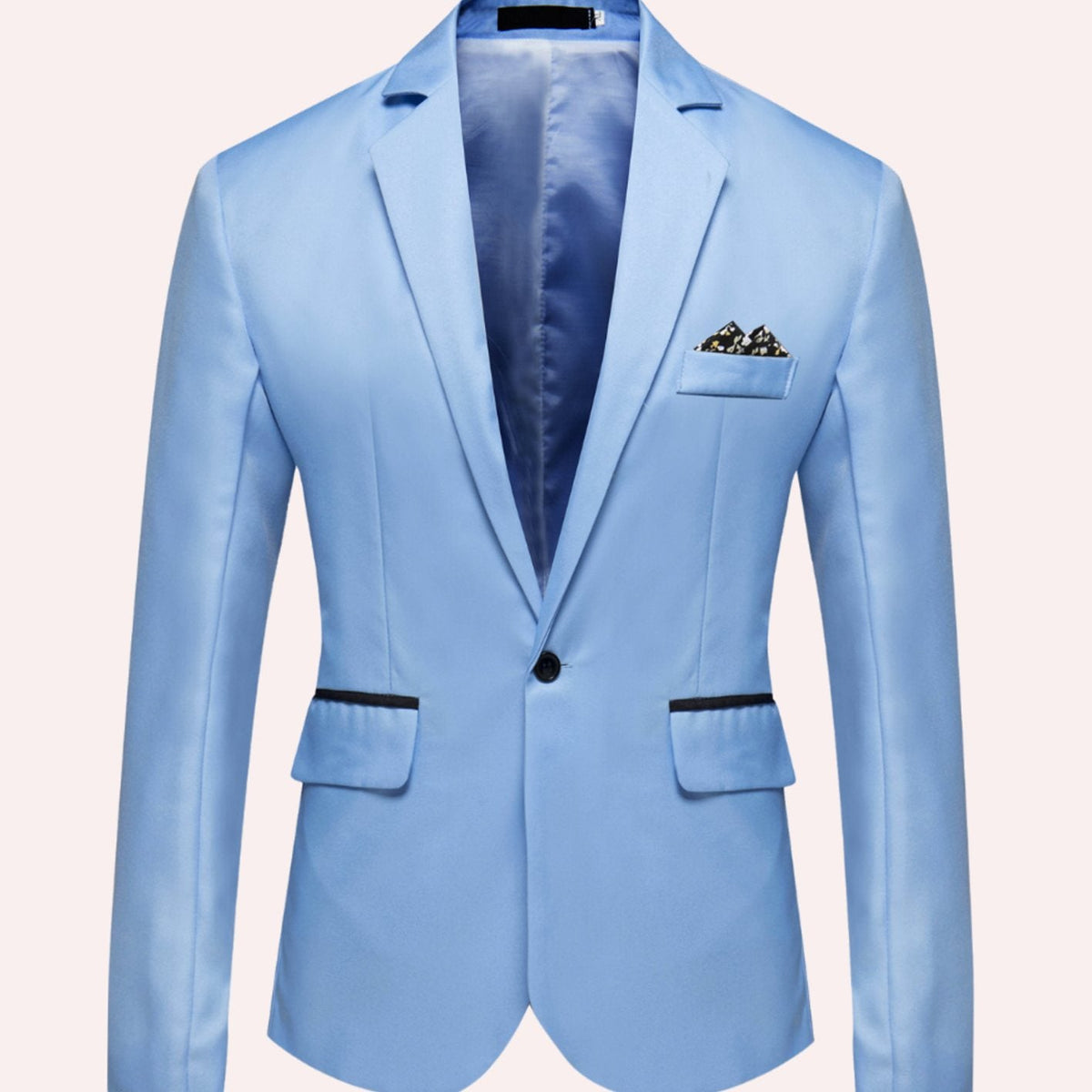 Slim-fit businessblazer med én knap og hakrevers til mænd