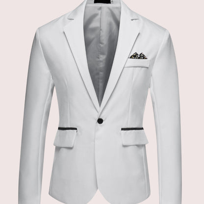Slim-fit businessblazer med én knap og hakrevers til mænd