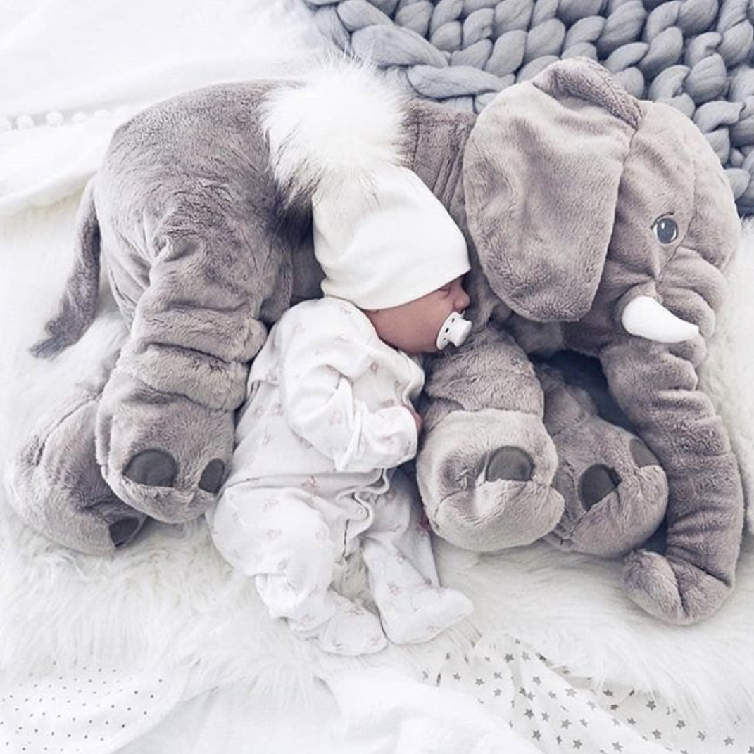 SnugBuddy | Blød Elefant Krammepude til Babyer