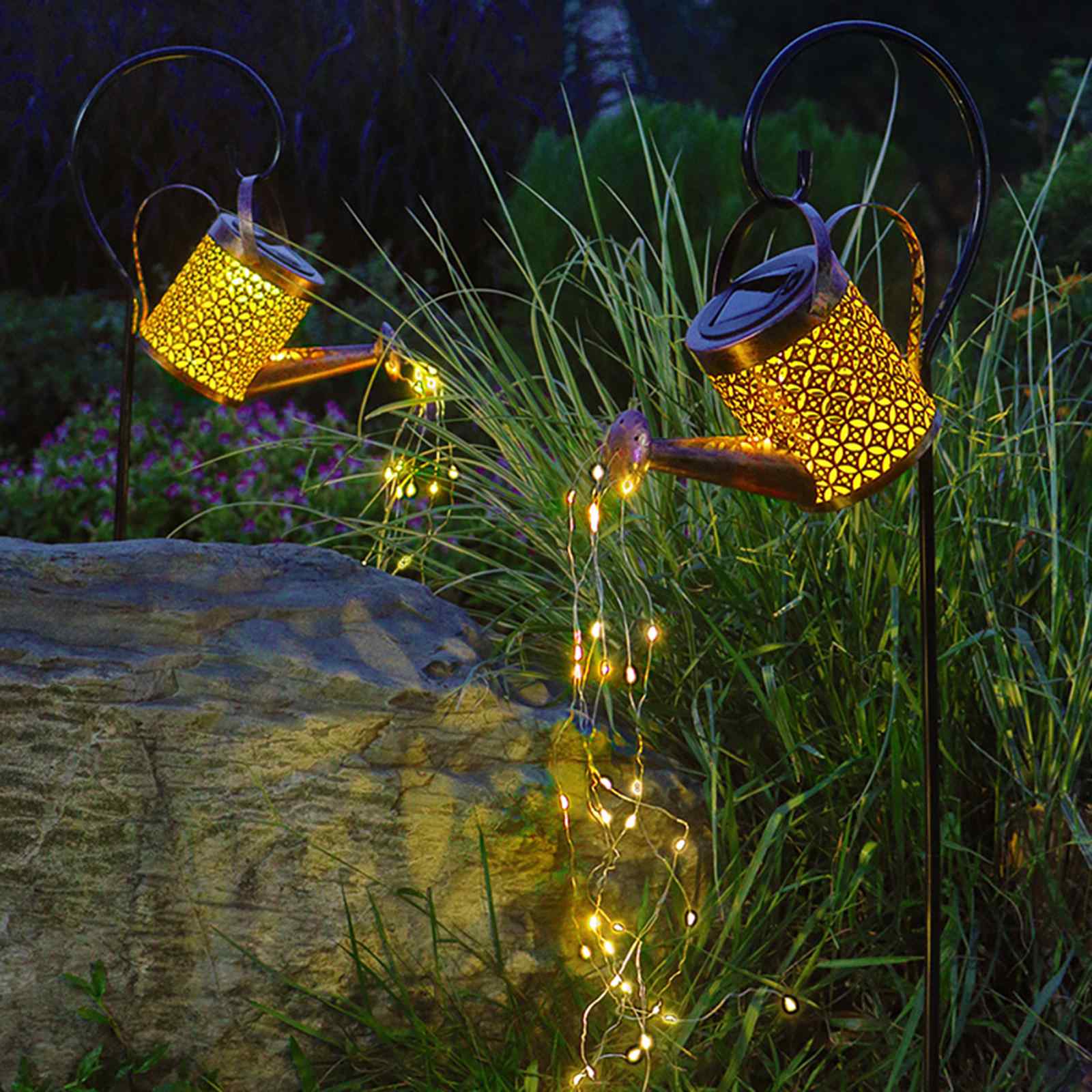 Solcelledrevet Vandkande LED Lampe til Haven