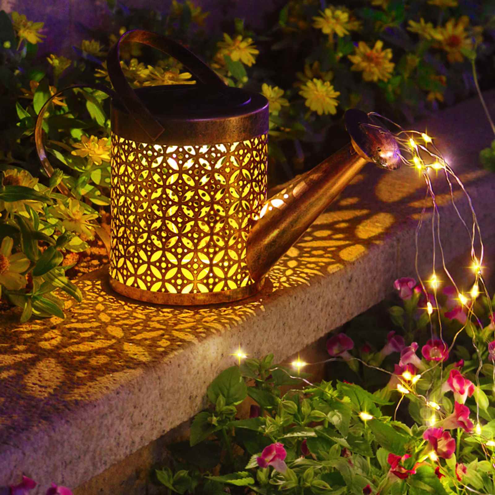 Solcelledrevet Vandkande LED Lampe til Haven