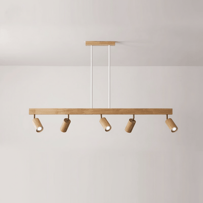 Solid Træ LED Loftlampe Justerbar