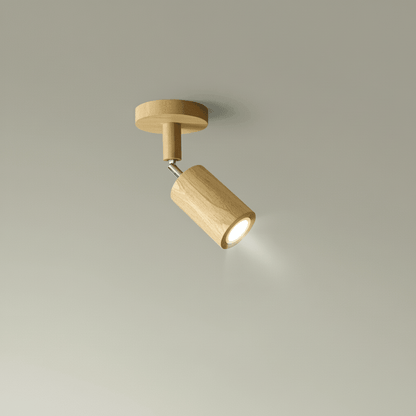 Solid Træ LED Loftlampe Justerbar