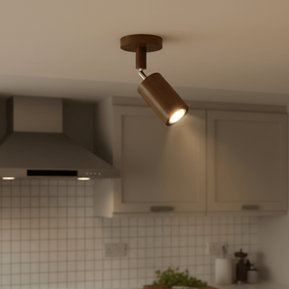 Solid Træ LED Loftlampe Justerbar