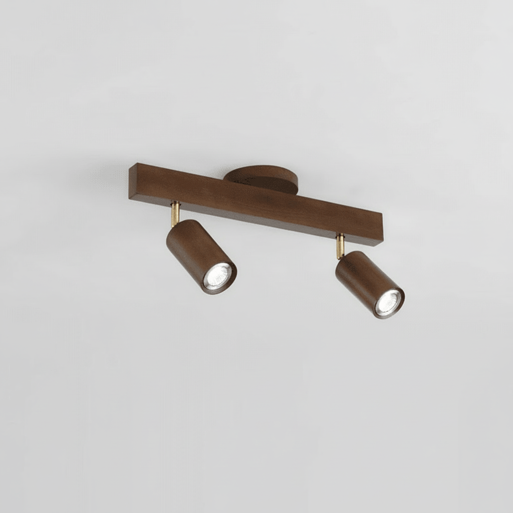 Solid Træ LED Loftlampe Justerbar
