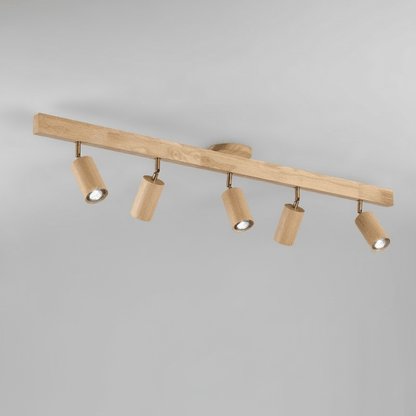 Solid Træ LED Loftlampe Justerbar