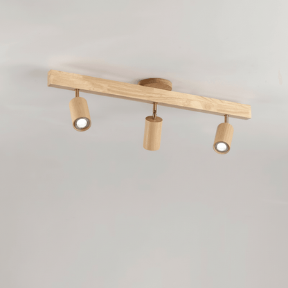 Solid Træ LED Loftlampe Justerbar