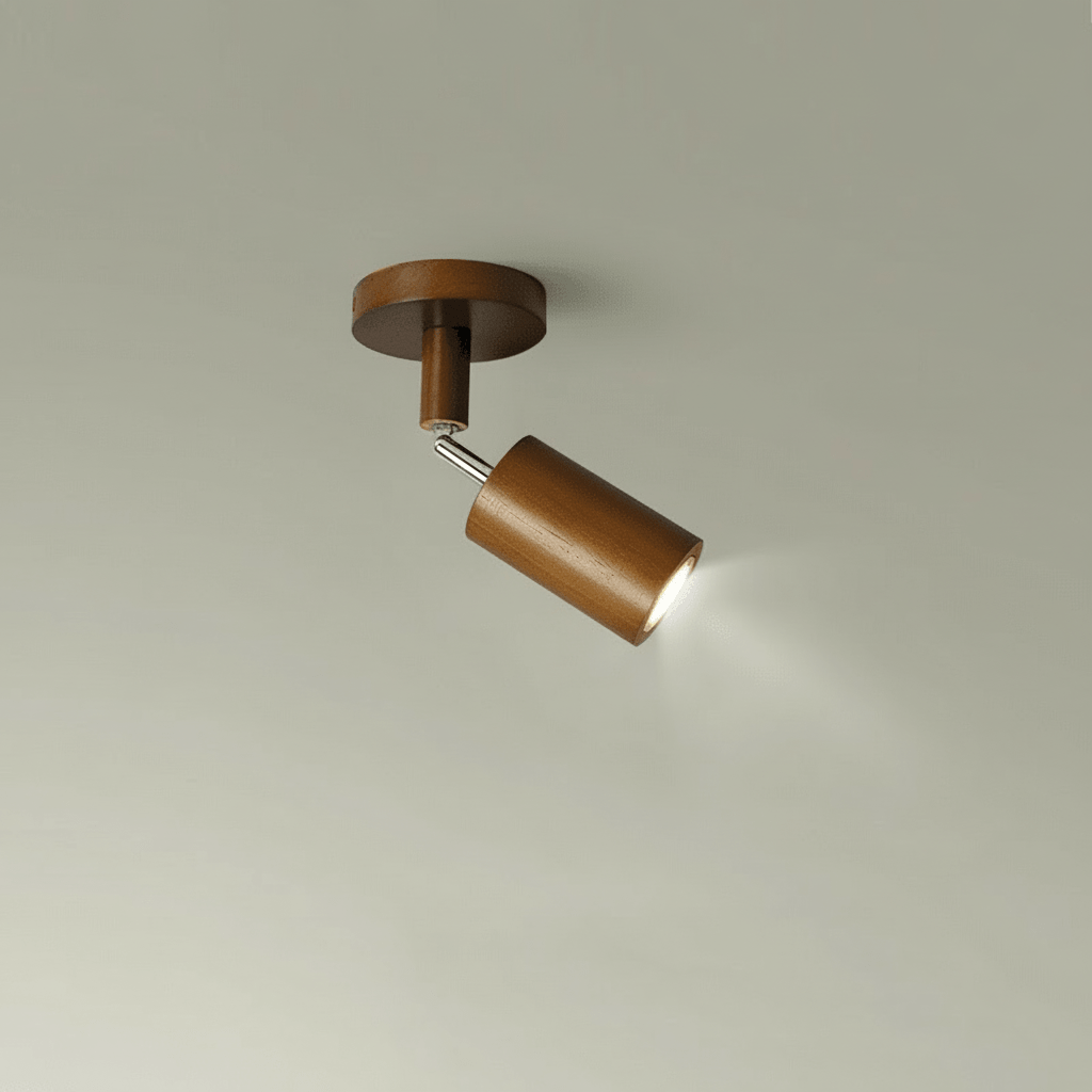 Solid Træ LED Loftlampe Justerbar