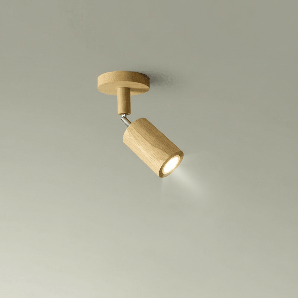 Solid Træ LED Loftlampe Justerbar
