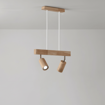 Solid Træ LED Loftlampe Justerbar