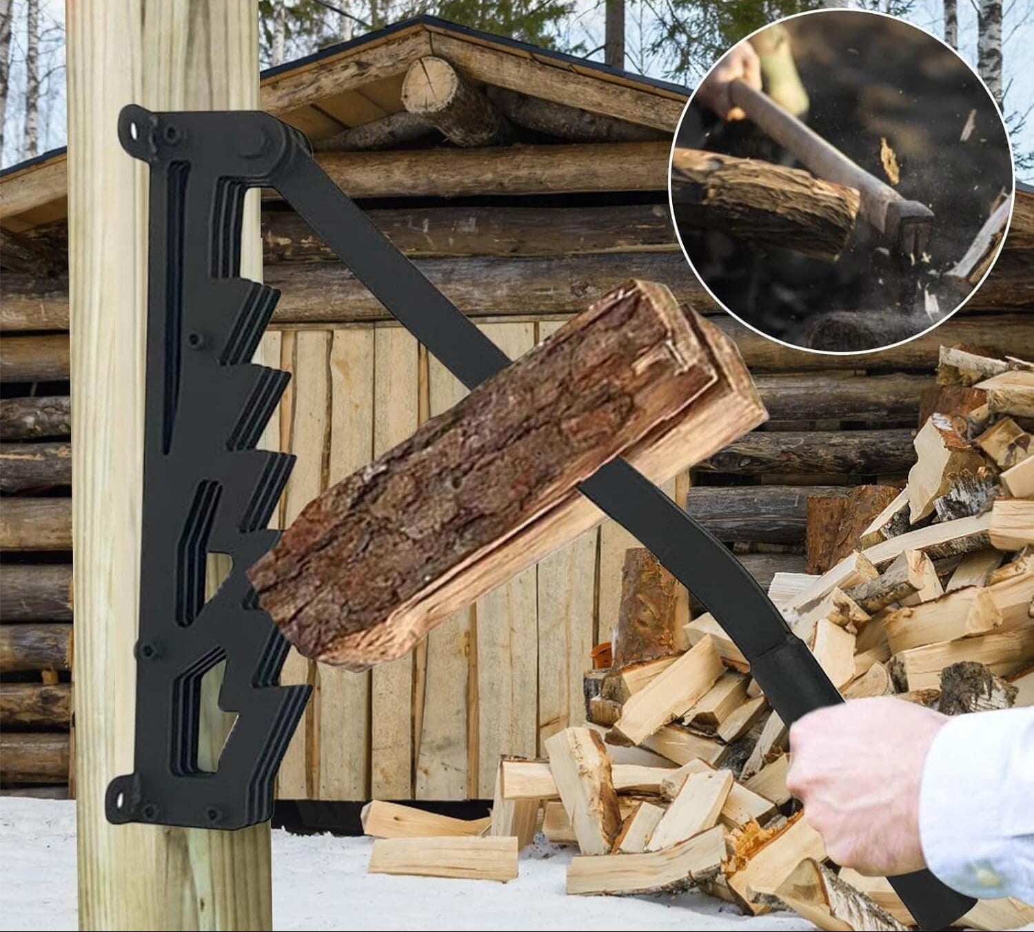 SplitMate | Vægmonteret Brændesplitter til Kindling