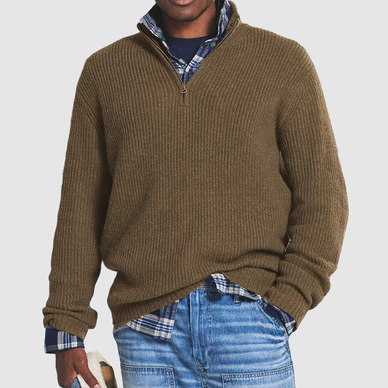Henrick | Pull Homme En Maille Côtelée À Demi-Zip - Image 4