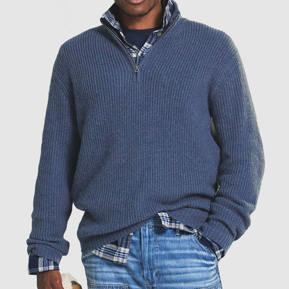Henrick | Pull Homme En Maille Côtelée À Demi-Zip - Image 3