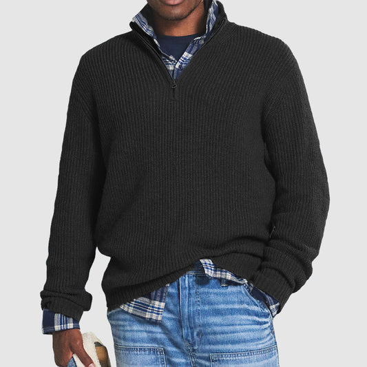 Henrick | Pull Homme En Maille Côtelée À Demi-Zip - Image 2