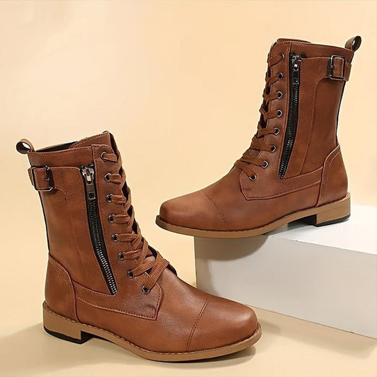 Mélyne | Bottes Combat à Lacets pour Femmes - Bottines - Image 1
