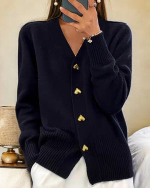 Alvhilde | Cardigan élégant à col en V avec boutons