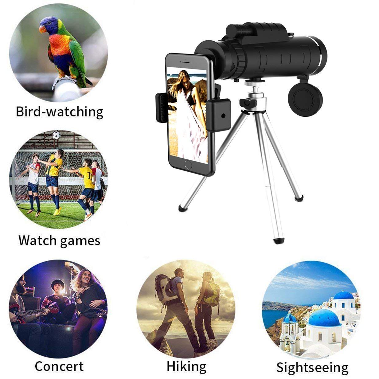 Starscope HD Monokular – Højtydende Vandtæt Teleskop med Smartphone Holder & Stativ