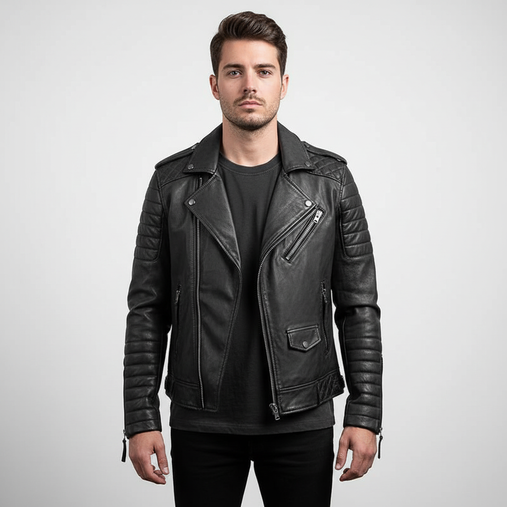 Stilfuld bikerjakke