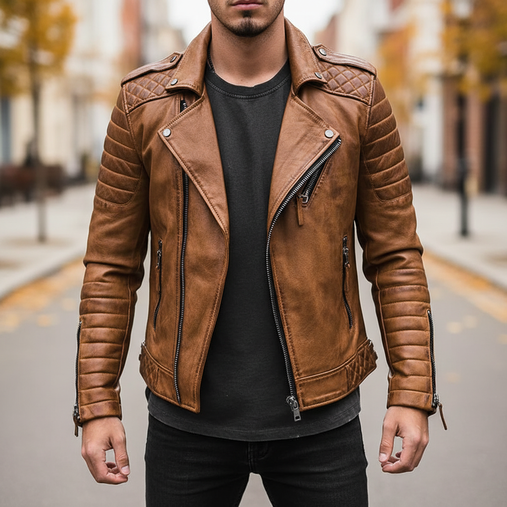 Stilfuld bikerjakke