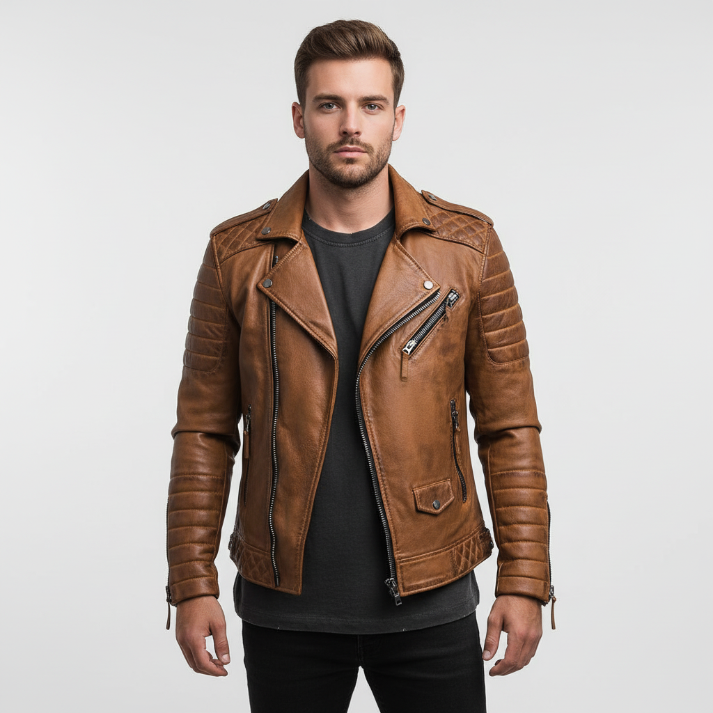 Stilfuld bikerjakke