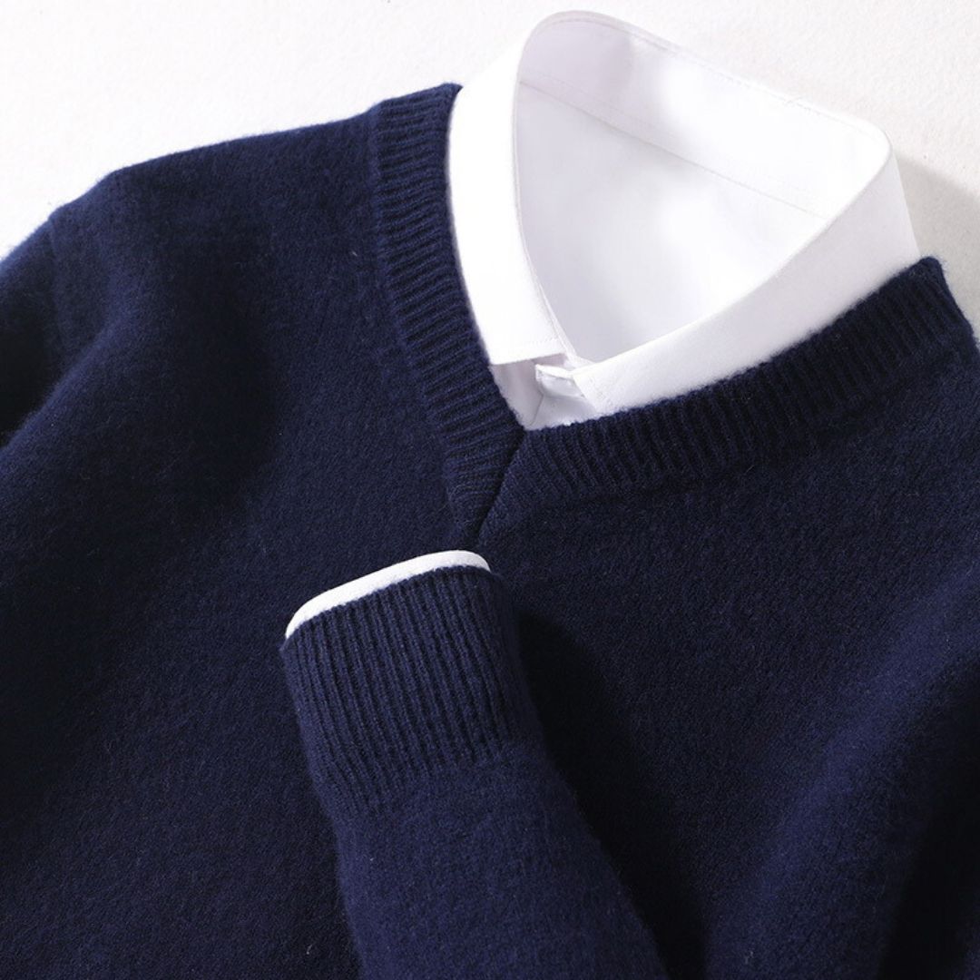 Stilfuld Herre V-Hals Sweater
