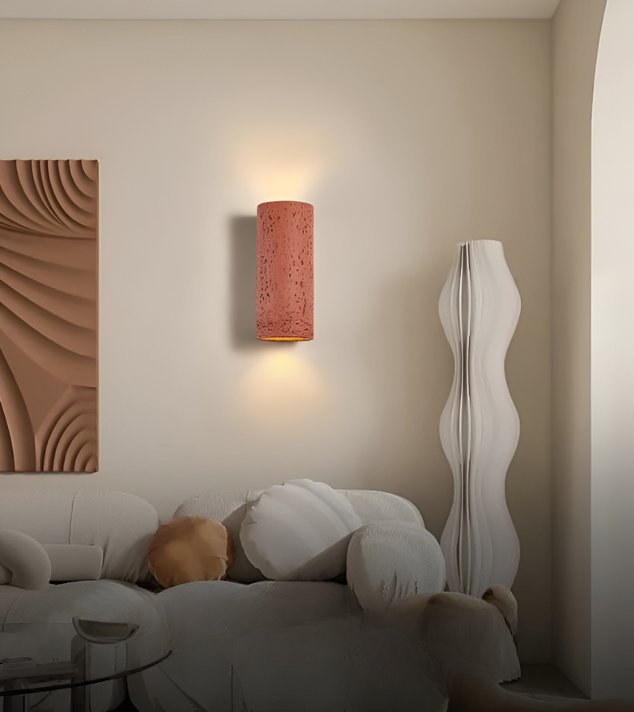 StoneBeam LED Cylinder Væglampe – Sæt af 2