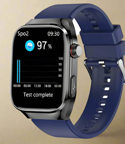 Sundhed Smartwatch med EKG og 2.04 AMOLED Skærm – Overvåg Hjertefrekvens, Blodsukker og Mere
