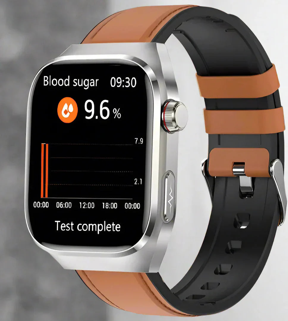 Sundhed Smartwatch med EKG og 2.04 AMOLED Skærm – Overvåg Hjertefrekvens, Blodsukker og Mere