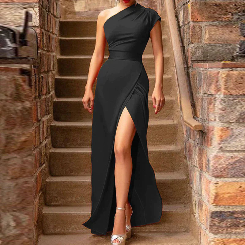 Image of Susanne | Dame One Shoulder Maxi Kjole