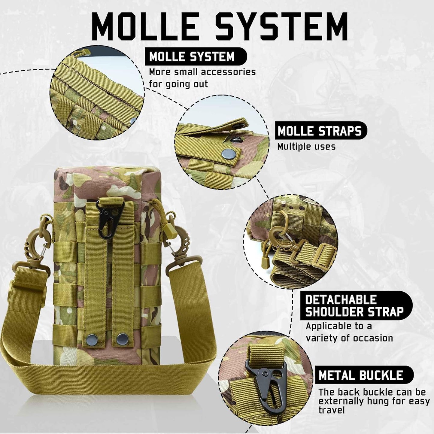 Taktisk Isoleret MOLLE Vandflaske Pose