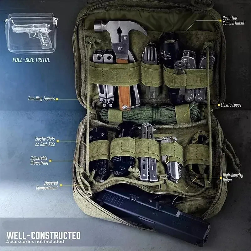 Taktisk MOLLE Administrationspouch med Magasinopbevaring & Utility