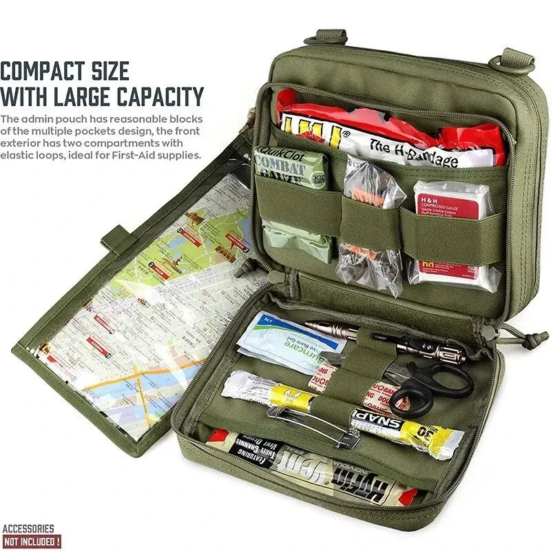 Taktisk MOLLE Administrationspouch med Magasinopbevaring & Utility