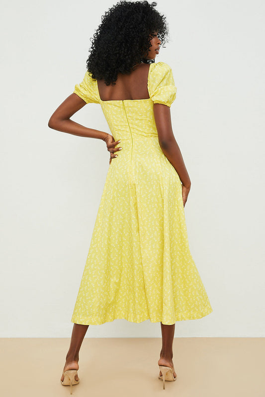 Maëlle | Enchanting Puff Sleeve Midi Dress - Image 10