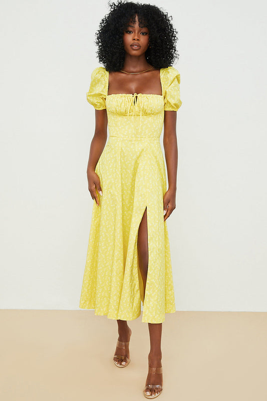 Maëlle | Enchanting Puff Sleeve Midi Dress - Image 9