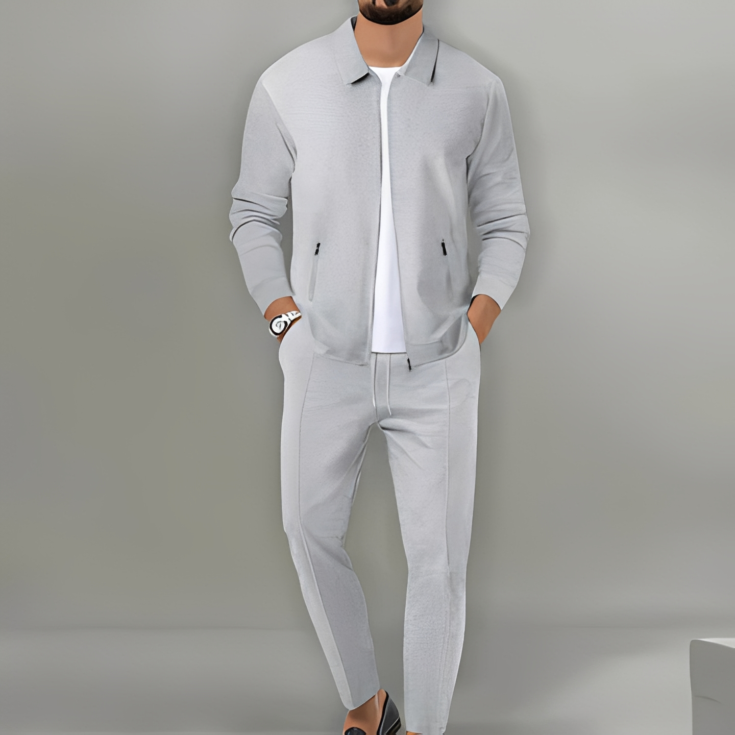 Image of Teodor | Herre Tracksuit Sæt med Lynlås