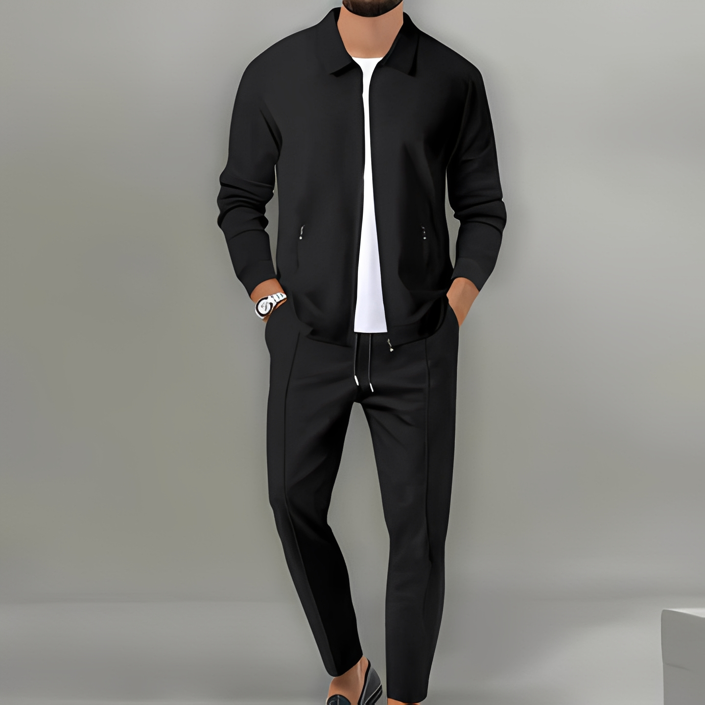 Image of Teodor | Herre Tracksuit Sæt med Lynlås