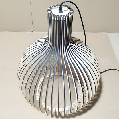 Træ Pendellampe - Vintage Stil | Justerbar Højde | LED