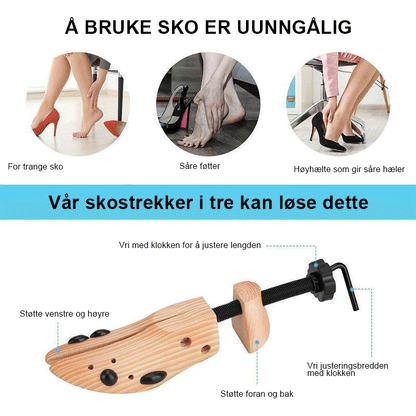 Træ Sko Strækker - Justerbar og Holdbar for Perfekt Pasform
