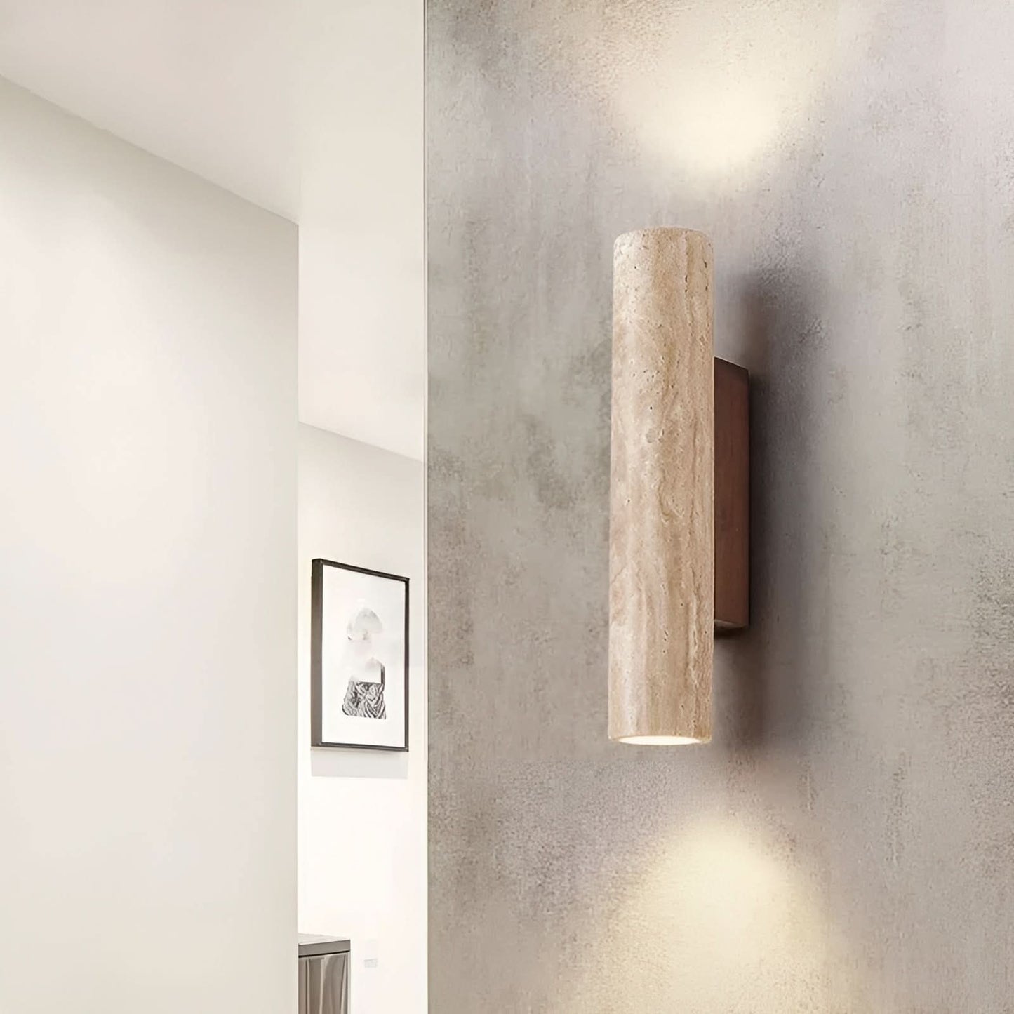 Travertin LED Væglampe – Wabi-Sabi Stil Lampe
