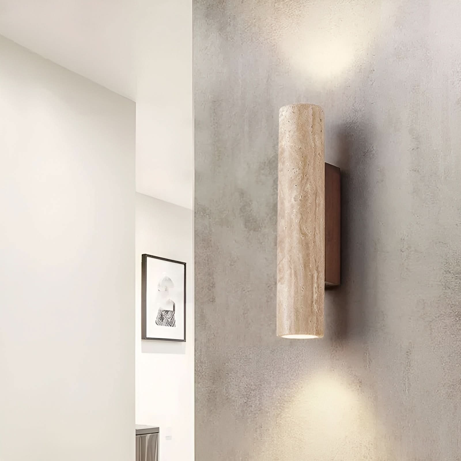 Travertin LED Væglampe – Wabi-Sabi Stil Lampe